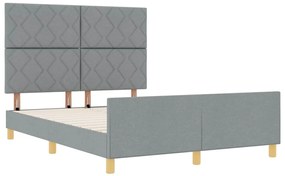 Estrutura de Cama vidaXL Cinza-claro 160x200 cm Tecido