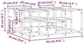 Mesa de centro 91x91x40 cm derivados de madeira cinzento sonoma