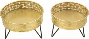 CONJUNTO DE 2 PORTA-VASOS ZANNY DOURADO E PRETO Ø 20,5X13-18X13 CM (PLANTAS NÃO INCLUIDAS)