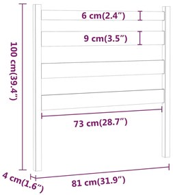 Cabeceira de cama 81x4x100 cm pinho maciço castanho mel