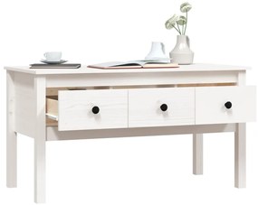 Mesa de centro 102x49x55 cm pinho maciço branco