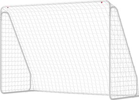 Baliza de futebol - baliza de treino - dim. 301 x 120 x 200 cm - estrutura metálica com revestimento epóxi e rede em PE - estacas incluídas - branca