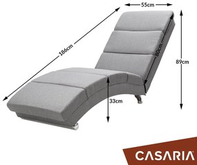 Espreguiçadeira Chaise Longue poltrona London 186 x 55 x 89 cm em Tecido Cinza