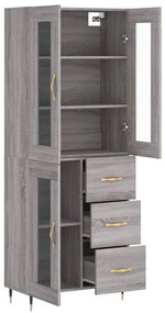 Armário alto 69,5x34x180 cm derivados de madeira sonoma cinza