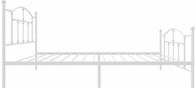 Estrutura de cama com cabeceira e pés 107x203 cm metal branco