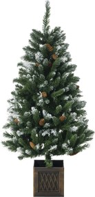 HOMCOM Árvore de Natal com Neve Artificial Altura 120 cm com 328 Ramos e Suporte Metálico Verde | Aosom Portugal