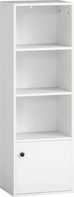HOMCOM Estante de 4 Níveis Estante para Livros com Prateleiras Ajustáveis e Armário Estante Moderna 40x30x120 cm Branco | Aosom Portugal