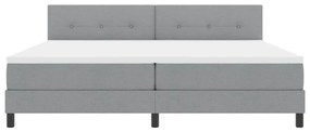 Cama Box com Colchão Cinza Claro 200x200 cm Tecido