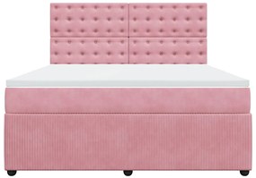 Cama com molas/colchão 180x200 cm veludo rosa