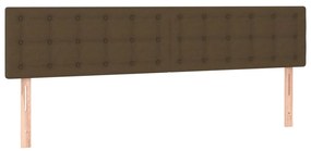 Cama box spring c/ colchão/LED 120x190cm tecido castanho-escuro