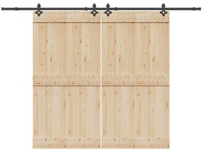 vidaXL Kit de ferragens para porta deslizante 305 cm aço preto