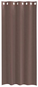 Cortinas de voile com ilhós 2 pcs castanho 140x225 cm