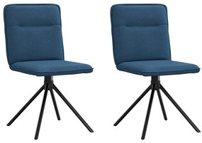 Cadeiras de jantar 2 pcs tecido azul