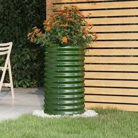vidaXL Vaso/floreira de jardim aço galvanizado 40x40x68 cm verde