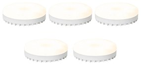 Conjunto de 5 lâmpadas LED inteligentes GX53 reguláveis 9W 806LM 2700K-6500K