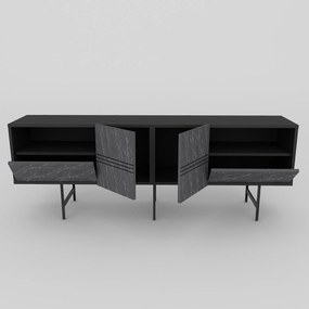 Móvel TV Derin – Preto Mármore – 180 cm x 64,7 cm x 37,1 cm