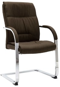 vidaXL Cadeira de escritório cantilever em tecido castanho