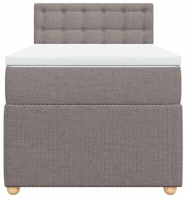 Cama com molas/colchão 100x200 cm tecido cinza-acastanhado