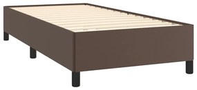 Estrutura de cama 80x200 cm couro artificial castanho