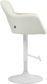 Banco de bar Natoma em tecido com estrutura branca 97-118 x 57 x 59 cm Creme