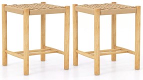 Conjunto de 2 bancos de jantar de 18 polegadas - Natural