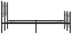 Estrutura de cama com cabeceira e pés 120x190 cm metal preto