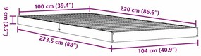 Estrutura de Cama de Piso vidaXL Branca 100x220 cm Madeira Sólida de P