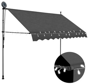 Toldo retrátil manual com LED 250 cm antracite