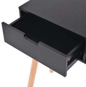 Mesa consola de pinho maciço 80x30x72 cm preto