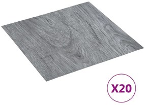 Tábuas de soalho autoadesivas 20 pcs 1,86m² PVC cinzento-claro