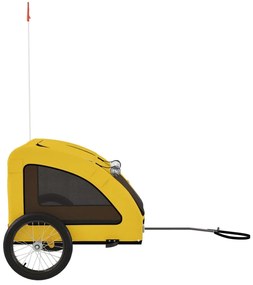 Reboque bicicleta p/ animais tecido oxford/ferro amarelo
