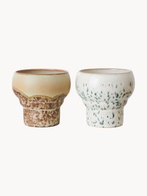 Canecas com vidrado reativo artesanal 70's, conjunto de 2