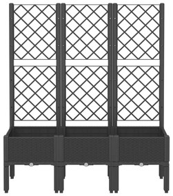 Vaso/floreira de jardim c/ treliça 120x40x142 cm PP preto