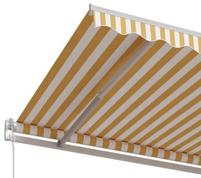 Toldo retrátil automático 350x250 cm amarelo e branco