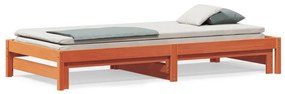 Sofá-cama com gavetão 90x190 cm madeira de pinho castanho cera