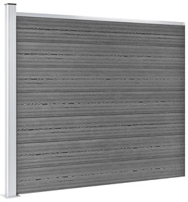 Conjunto painel de cerca 353x146 cm WPC cinzento
