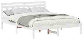 Estrutura da Cama Branco 160 x 200 cm Madeira de pinho maciça