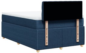 Cama boxspring com colchão 120x190 cm tecido azul