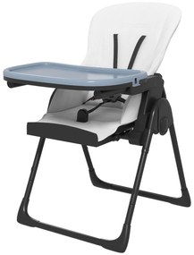 ZONEKIZ Cadeira de Refeição para Bebé Ajustável e Dobrável com Encosto Reclinável e Cinto de Segurança 70x53x107 cm Preto e Branco | Aosom Portugal