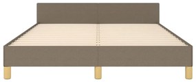 Cama sem colchão 140x190 cm tecido castanho-acinzentado