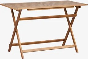 Mesa De Jardim Retangular 120x60 Cm Dobrável Em Madeira De Acácia Delawer Castanho Acácia - Sklum