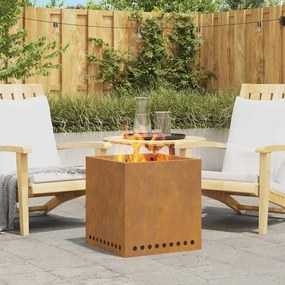 vidaXL Fogueira Sem Fumaça Castanho 48 x 48 x 50 cm Aço Corten