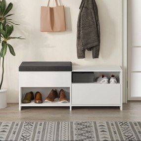 Armário para Calçado Berlin – Nogueira/Branco – 60x200x35 cm