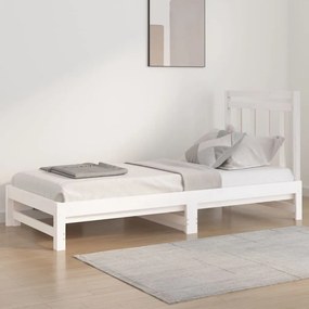 3108348 vidaXL Sofá-cama de puxar 2x(90x200) cm pinho maciço branco
