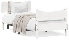 Estrutura de cama com cabeceira 90x200 cm pinho maciço branco