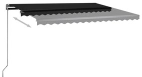 Toldo automático com LED e sensor de vento 400x350 cm antracite