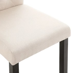 Cadeiras de jantar 4 pcs tecido cor creme