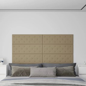 Painel parede 12pcs 90x30 cm couro artificial 3,24m² cappuccino