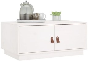 Mesa de centro 80x50x35 cm madeira de pinho maciça branco