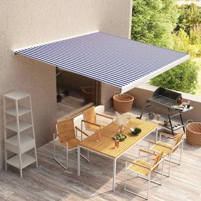 vidaXL Lona para toldo azul e branco 500x300 cm